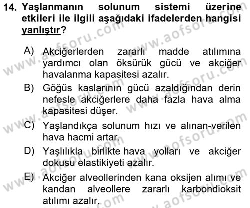 Temel Sağlık Ve Hastalık Bilgisi Dersi 2021 - 2022 Yılı (Vize) Ara Sınav Soruları 14. Soru