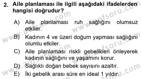 Temel Sağlık Ve Hastalık Bilgisi Dersi 2021 - 2022 Yılı (Final) Dönem Sonu Sınav Soruları 2. Soru
