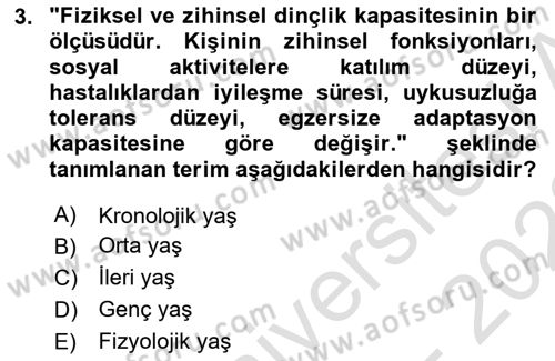 Temel Sağlık Ve Hastalık Bilgisi Dersi 2021 - 2022 Yılı (Final) Dönem Sonu Sınav Soruları 3. Soru