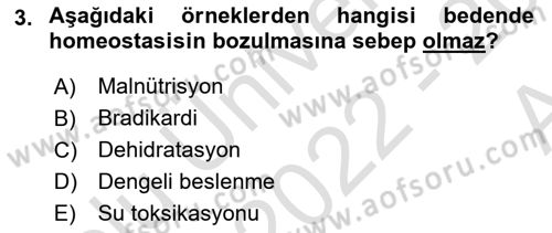 Temel Sağlık Ve Hastalık Bilgisi Dersi 2022 - 2023 Yılı (Vize) Ara Sınav Soruları 3. Soru