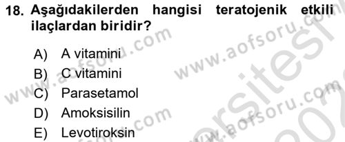 Temel Sağlık Ve Hastalık Bilgisi Dersi 2022 - 2023 Yılı (Final) Dönem Sonu Sınav Soruları 18. Soru