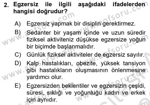 Temel Sağlık Ve Hastalık Bilgisi Dersi 2022 - 2023 Yılı (Final) Dönem Sonu Sınav Soruları 2. Soru
