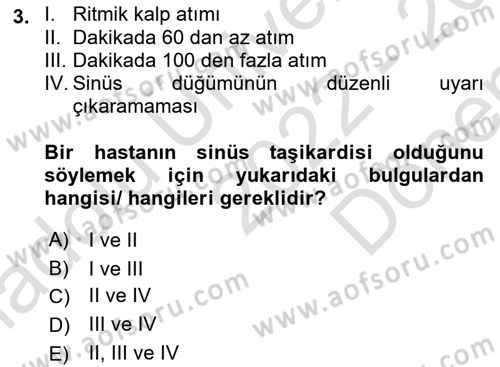 Temel Sağlık Ve Hastalık Bilgisi Dersi 2022 - 2023 Yılı (Final) Dönem Sonu Sınav Soruları 3. Soru