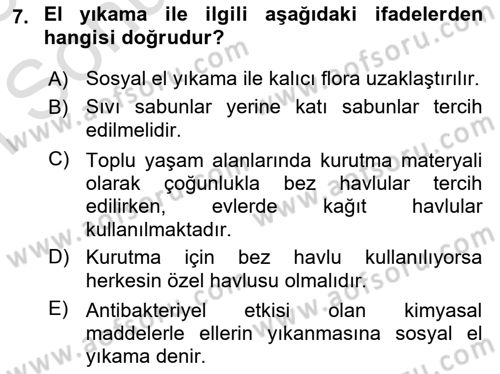 Temel Sağlık Ve Hastalık Bilgisi Dersi 2022 - 2023 Yılı (Final) Dönem Sonu Sınav Soruları 7. Soru