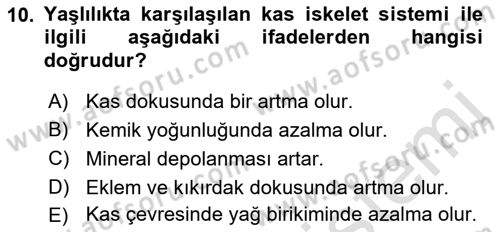 Temel Sağlık Ve Hastalık Bilgisi Dersi 2022 - 2023 Yılı Yaz Okulu Sınav Soruları 10. Soru
