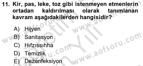 Temel Sağlık Ve Hastalık Bilgisi Dersi 2022 - 2023 Yılı Yaz Okulu Sınav Soruları 11. Soru