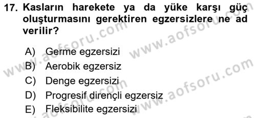 Temel Sağlık Ve Hastalık Bilgisi Dersi 2023 - 2024 Yılı (Vize) Ara Sınav Soruları 17. Soru