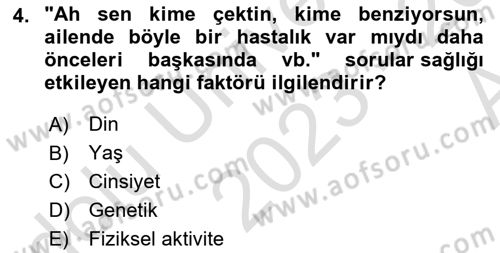 Temel Sağlık Ve Hastalık Bilgisi Dersi 2023 - 2024 Yılı (Vize) Ara Sınav Soruları 4. Soru