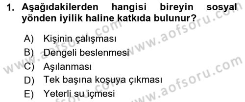 Temel Sağlık Ve Hastalık Bilgisi Dersi 2023 - 2024 Yılı Yaz Okulu Sınav Soruları 1. Soru