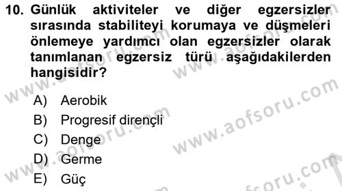 Temel Sağlık Ve Hastalık Bilgisi Dersi 2023 - 2024 Yılı Yaz Okulu Sınav Soruları 10. Soru