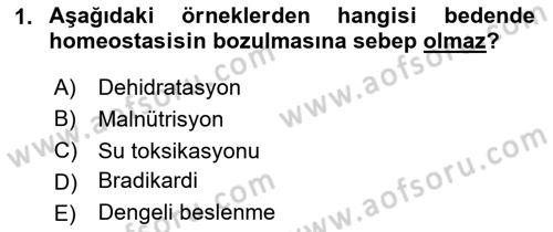 Temel Sağlık Ve Hastalık Bilgisi Dersi 2024 - 2025 Yılı (Vize) Ara Sınav Soruları 1. Soru