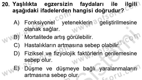 Temel Sağlık Ve Hastalık Bilgisi Dersi 2024 - 2025 Yılı (Vize) Ara Sınav Soruları 20. Soru