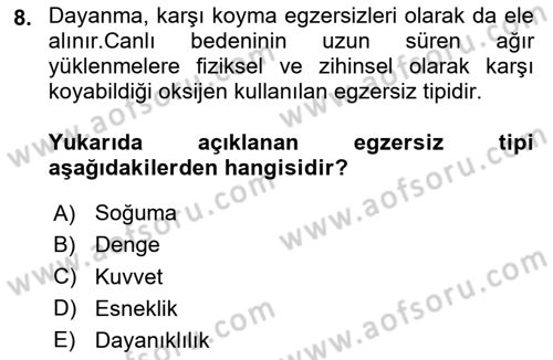 Temel Sağlık Ve Hastalık Bilgisi Dersi 2024 - 2025 Yılı (Vize) Ara Sınav Soruları 8. Soru
