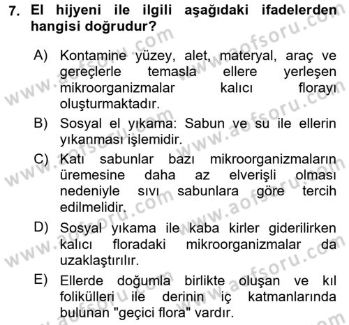 Temel Sağlık Ve Hastalık Bilgisi Dersi 2024 - 2025 Yılı (Final) Dönem Sonu Sınav Soruları 7. Soru
