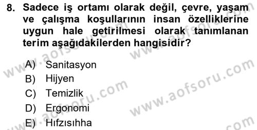 Temel Sağlık Ve Hastalık Bilgisi Dersi 2024 - 2025 Yılı (Final) Dönem Sonu Sınav Soruları 8. Soru