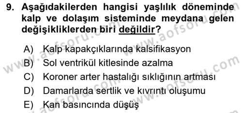Temel Sağlık Ve Hastalık Bilgisi Dersi 2024 - 2025 Yılı Yaz Okulu Sınav Soruları 9. Soru