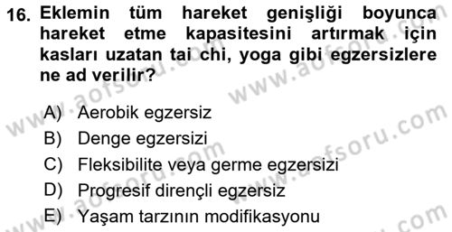 Temel Sağlık Ve Hastalık Bilgisi Dersi 2025 - 2026 Yılı (Vize) Ara Sınav Soruları 16. Soru