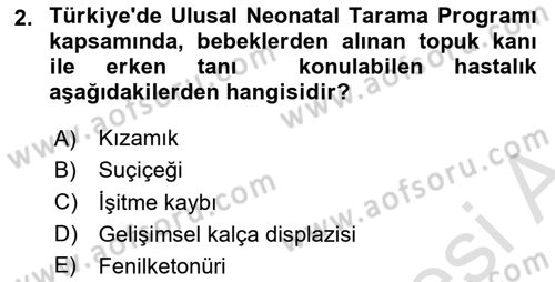 Temel Sağlık Ve Hastalık Bilgisi Dersi 2025 - 2026 Yılı (Vize) Ara Sınav Soruları 2. Soru