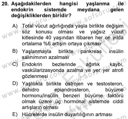 Temel Sağlık Ve Hastalık Bilgisi Dersi 2025 - 2026 Yılı (Vize) Ara Sınav Soruları 20. Soru