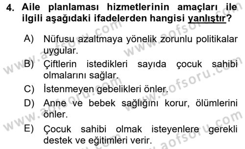 Temel Sağlık Ve Hastalık Bilgisi Dersi 2025 - 2026 Yılı (Vize) Ara Sınav Soruları 4. Soru