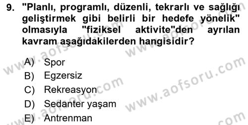 Temel Sağlık Ve Hastalık Bilgisi Dersi 2025 - 2026 Yılı (Vize) Ara Sınav Soruları 9. Soru