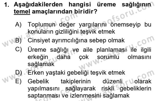 Temel Sağlık Ve Hastalık Bilgisi Dersi 2025 - 2026 Yılı (Final) Dönem Sonu Sınav Soruları 1. Soru