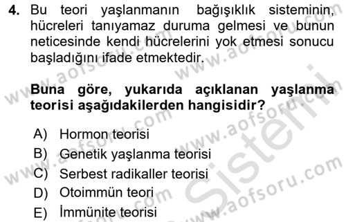 Temel Sağlık Ve Hastalık Bilgisi Dersi 2025 - 2026 Yılı (Final) Dönem Sonu Sınav Soruları 4. Soru