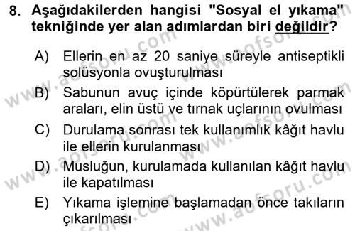 Temel Sağlık Ve Hastalık Bilgisi Dersi 2025 - 2026 Yılı (Final) Dönem Sonu Sınav Soruları 8. Soru