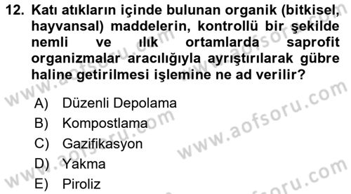 Temel Sağlık Ve Hastalık Bilgisi Dersi 2025 - 2026 Yılı Yaz Okulu Sınav Soruları 12. Soru