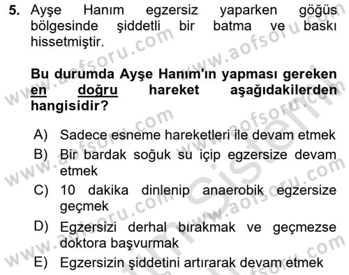 Temel Sağlık Ve Hastalık Bilgisi Dersi 2025 - 2026 Yılı Yaz Okulu Sınav Soruları 5. Soru