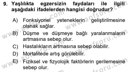 Temel Sağlık Ve Hastalık Bilgisi Dersi 2025 - 2026 Yılı Yaz Okulu Sınav Soruları 9. Soru