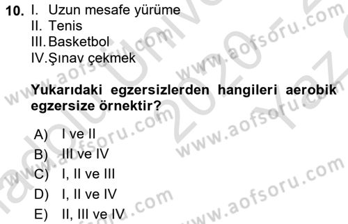 Hastalıklar Bilgisi Dersi 2020 - 2021 Yılı Yaz Okulu Sınav Soruları 10. Soru