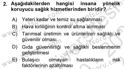 Hastalıklar Bilgisi Dersi 2020 - 2021 Yılı Yaz Okulu Sınav Soruları 2. Soru