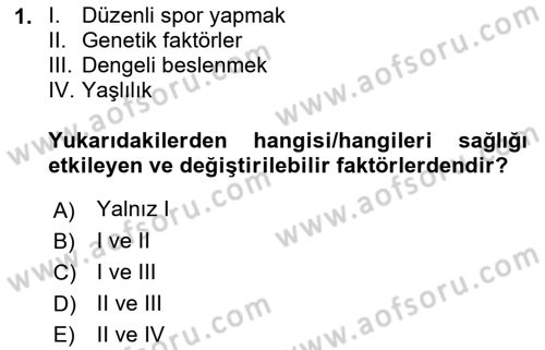 Hastalıklar Bilgisi Dersi 2021 - 2022 Yılı (Vize) Ara Sınav Soruları 1. Soru