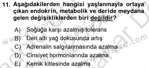 Hastalıklar Bilgisi Dersi 2021 - 2022 Yılı (Vize) Ara Sınav Soruları 11. Soru