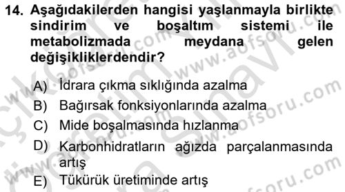 Hastalıklar Bilgisi Dersi 2021 - 2022 Yılı (Vize) Ara Sınav Soruları 14. Soru