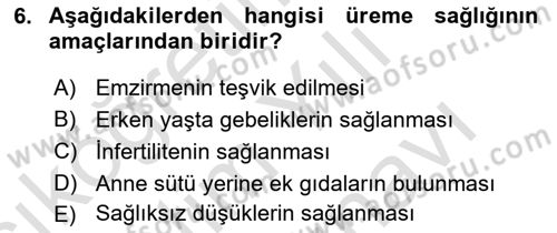 Hastalıklar Bilgisi Dersi 2021 - 2022 Yılı (Vize) Ara Sınav Soruları 6. Soru