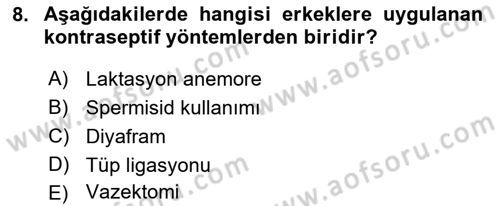 Hastalıklar Bilgisi Dersi 2021 - 2022 Yılı (Vize) Ara Sınav Soruları 8. Soru