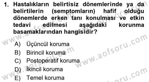Hastalıklar Bilgisi Dersi 2021 - 2022 Yılı (Final) Dönem Sonu Sınav Soruları 1. Soru