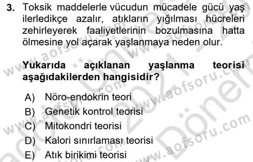 Hastalıklar Bilgisi Dersi 2021 - 2022 Yılı (Final) Dönem Sonu Sınav Soruları 3. Soru