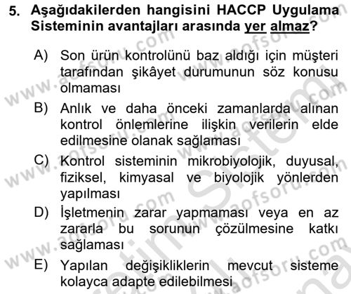 Hastalıklar Bilgisi Dersi 2021 - 2022 Yılı (Final) Dönem Sonu Sınav Soruları 5. Soru