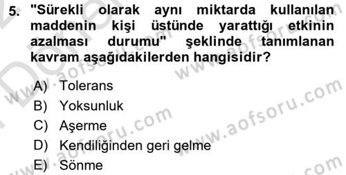 Sağlık Psikolojisi Dersi 2021 - 2022 Yılı (Final) Dönem Sonu Sınav Soruları 5. Soru