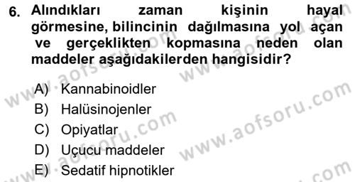 Sağlık Psikolojisi Dersi 2021 - 2022 Yılı (Final) Dönem Sonu Sınav Soruları 6. Soru