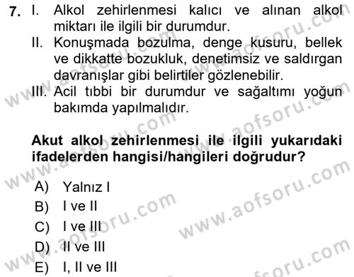 Sağlık Psikolojisi Dersi 2021 - 2022 Yılı (Final) Dönem Sonu Sınav Soruları 7. Soru