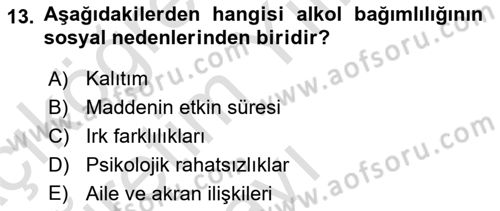 Sağlık Psikolojisi Dersi 2021 - 2022 Yılı Yaz Okulu Sınav Soruları 13. Soru