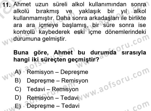 Sağlık Psikolojisi Dersi 2022 - 2023 Yılı Yaz Okulu Sınav Soruları 11. Soru