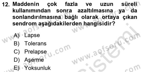 Sağlık Psikolojisi Dersi 2022 - 2023 Yılı Yaz Okulu Sınav Soruları 12. Soru