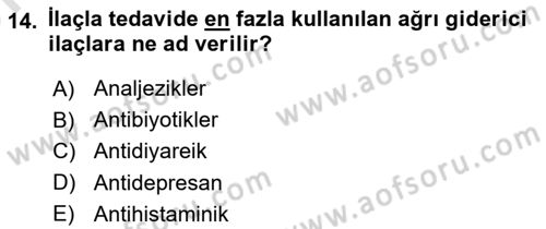 Sağlık Psikolojisi Dersi 2023 - 2024 Yılı (Vize) Ara Sınav Soruları 14. Soru