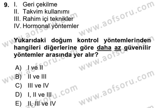 Sağlık Psikolojisi Dersi 2023 - 2024 Yılı Yaz Okulu Sınav Soruları 9. Soru