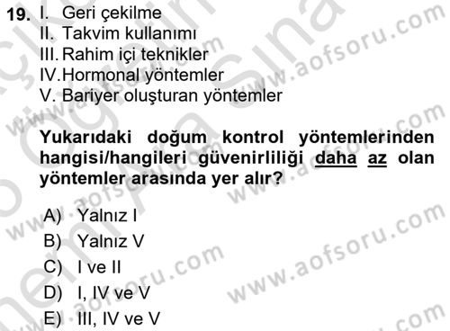 Sağlık Psikolojisi Dersi 2024 - 2025 Yılı (Vize) Ara Sınav Soruları 19. Soru